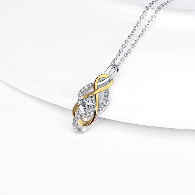 Sterling Silver Double Infinity Two Tone Necklace - The Name Jewellery™