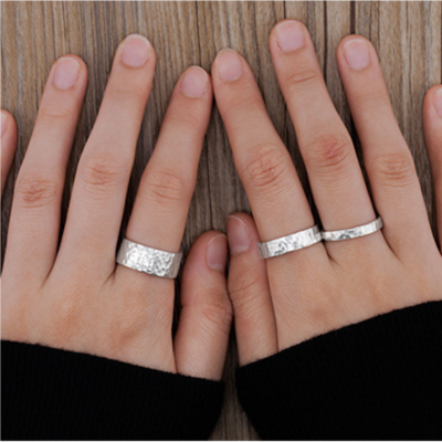 Hammered Silver Hidden Message Ring - The Name Jewellery™