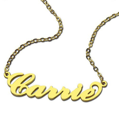 Personalised Carrie Name Necklace 18ct Gold Plated - The Name Jewellery™