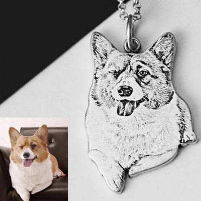 925 Sterling Silver Pet Photo Engraved Necklace - The Name Jewellery™