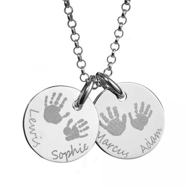 Large Engraved Handprint Necklace For Children - The Name Jewellery™