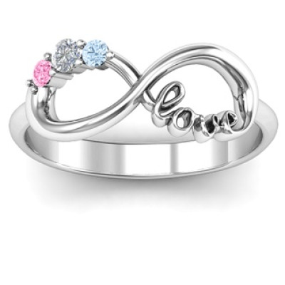 Customised Infinity Promise Ring With Birthstone Infinity Love Ring - The Name Jewellery™