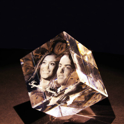 Square Crystal With Photo/Text Engraved Inside - The Name Jewellery™