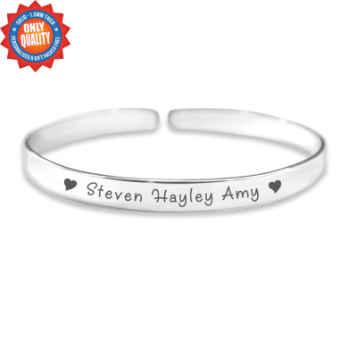 Personalised 8mm Endless Bangle - 925 Sterling Silver - The Name Jewellery™