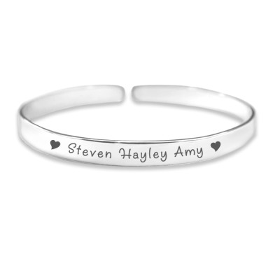 Personalised 8mm Endless Bangle - 925 Sterling Silver - The Name Jewellery™