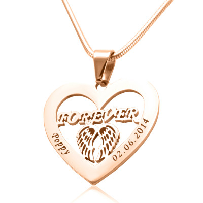 Personalised Angel in My Heart Necklace - 18ct Rose Gold Plated - The Name Jewellery™