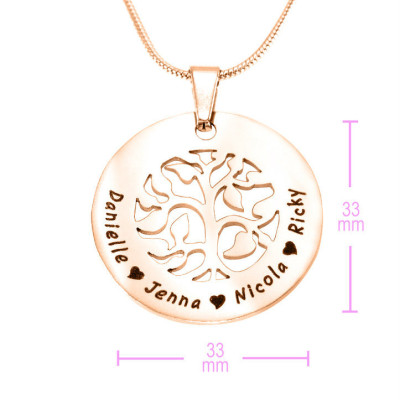 Personalised BFS Family Tree Necklace - 18ct Rose Gold Plated - The Name Jewellery™