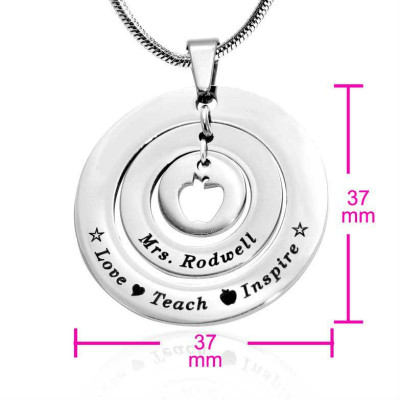 Personalised Circles of Love Necklace Teacher - Sterling Silver - The Name Jewellery™