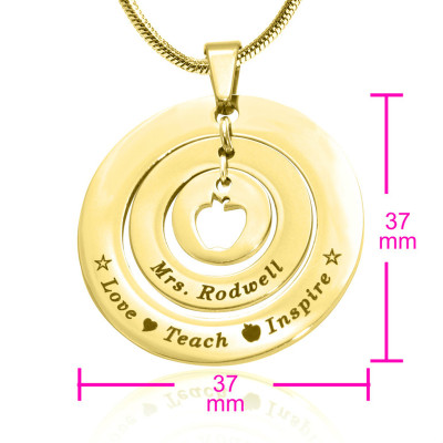 Personalised Circles of Love Necklace Teacher - 18ct GOLD Plated - The Name Jewellery™