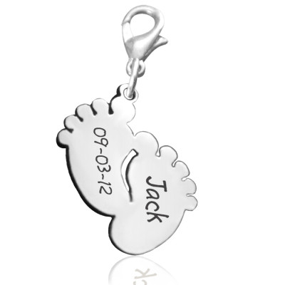 Personalised Feet Charm 12mm With Clasp - The Name Jewellery™