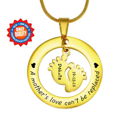 Personalised Cant Be Replaced Necklace - Single Feet 18mm - 18ct Gold Plated - The Name Jewellery™