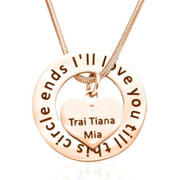 Personalised Circle My Heart Necklace - 18ct Rose Gold Plated - The Name Jewellery™