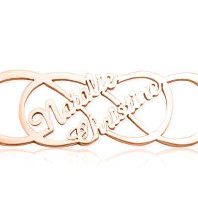 Personalised Infinity X Infinity Name Necklace - 18ct Rose Gold Plated - The Name Jewellery™