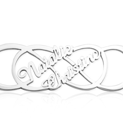Personalised Infinity X Infinity Name Necklace - Sterling Silver - The Name Jewellery™