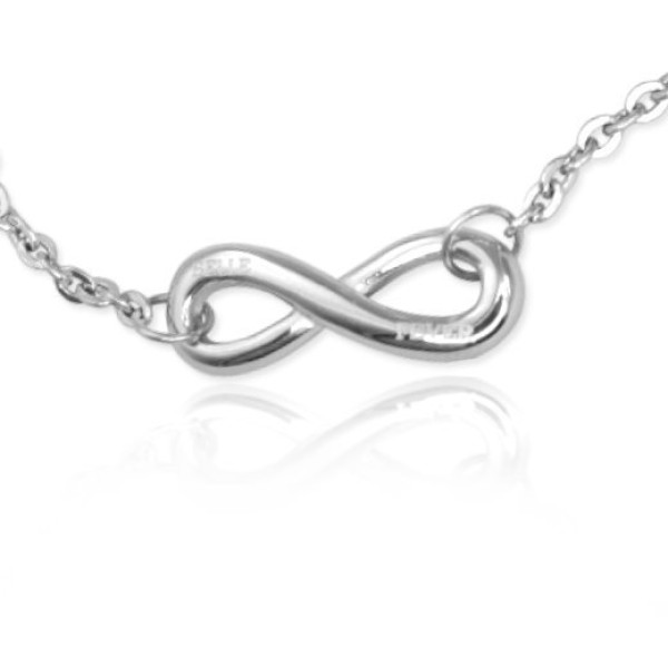 Personalised Classic  Infinity Bracelet/Anklet - Sterling Silver - The Name Jewellery™