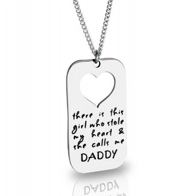 Personalised Dog Tag - Stolen Heart - Two Necklaces - Silver - The Name Jewellery™