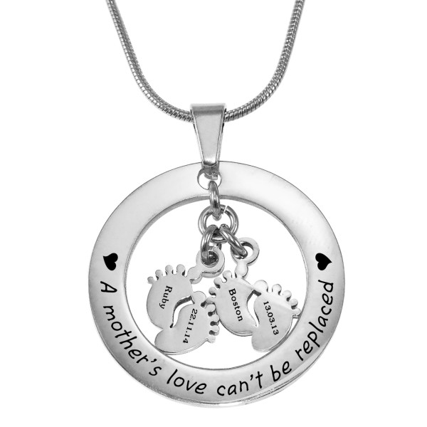 Personalised Cant Be Replaced Necklace - Double Feet 12mm - The Name Jewellery™