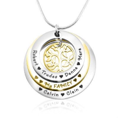 Personalised Family Triple Love - Two Tone - Gold n Silver - The Name Jewellery™