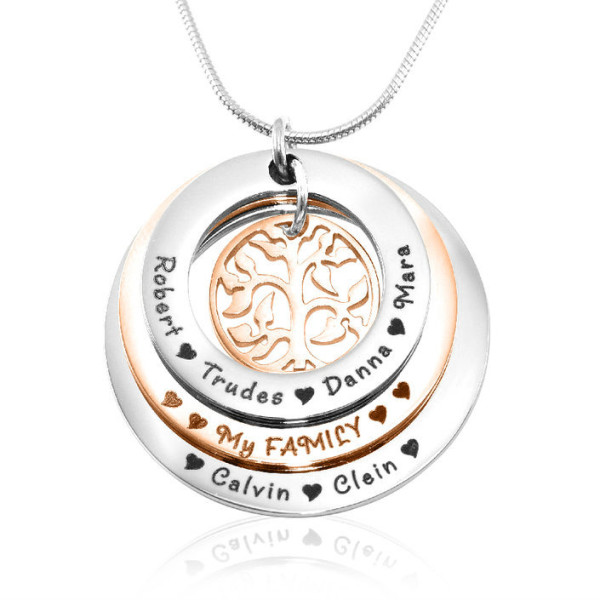 Personalised Family Triple Love - Two Tone - Rose Gold n Silver - The Name Jewellery™