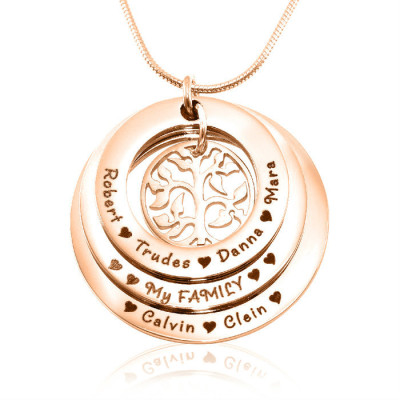 Personalised Family Triple Love - 18ct Rose Gold Plated - The Name Jewellery™