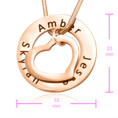 Personalised Heart Washer Necklace - 18ct Rose Gold Plated - The Name Jewellery™
