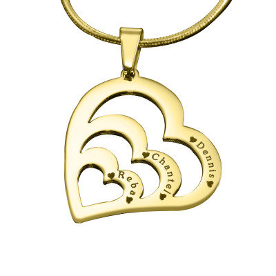 Personalised Hearts of Love Necklace - 18ct Gold Plated - The Name Jewellery™