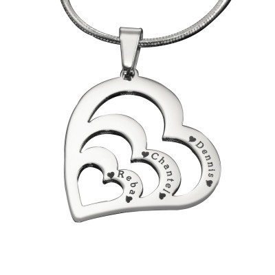 Personalised Hearts of Love Necklace - Sterling Silver - The Name Jewellery™
