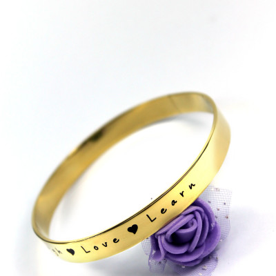 Personalised 8mm Endless Bangle - 18ct Gold Plated - The Name Jewellery™