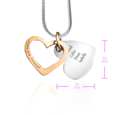 Personalised Love Forever Necklace - Two Tone - Rose Gold  Silver - The Name Jewellery™