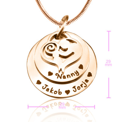 Personalised Mother's Disc Double Necklace - 18ct Rose Gold Plated - The Name Jewellery™