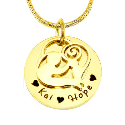Personalised Mother's Disc Single Necklace - 18ct Gold Plated - The Name Jewellery™