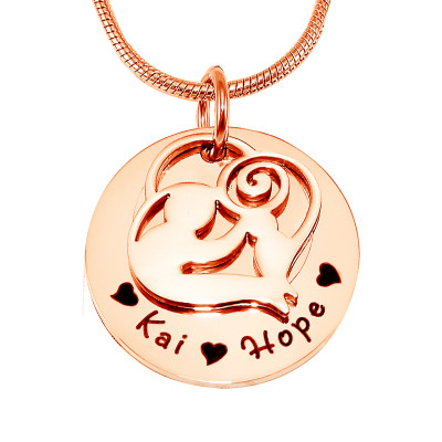 Personalised Mother's Disc Single Necklace - 18ct Rose Gold Plated - The Name Jewellery™