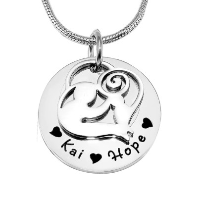 Personalised Mother's Disc Single Necklace - Sterling Silver - The Name Jewellery™