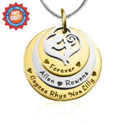 Personalised Mother's Disc Triple Necklace - TWO TONE - Gold  Silver - The Name Jewellery™