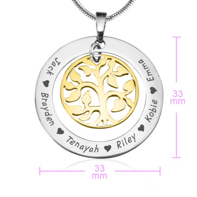 Personalised My Family Tree Necklace - Two Tone - Gold Tree - The Name Jewellery™