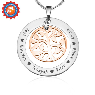 Personalised My Family Tree Necklace - Two Tone - Rose Gold Tree - The Name Jewellery™