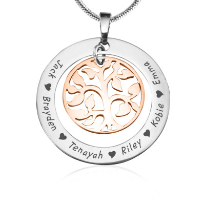 Personalised My Family Tree Necklace - Two Tone - Rose Gold Tree - The Name Jewellery™