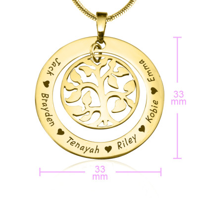 Personalised My Family Tree Necklace - 18ct Gold Plated - The Name Jewellery™