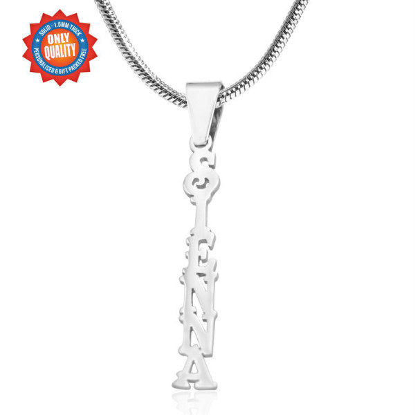 Personalised Name Necklace Vertical - Sterling Silver - The Name Jewellery™