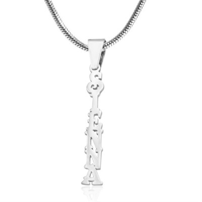 Personalised Name Necklace Vertical - Sterling Silver - The Name Jewellery™