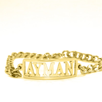 Personalised Name Bracelet/Anklet - 18ct Gold Plated - The Name Jewellery™