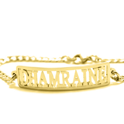 Personalised Name Bracelet/Anklet - 18ct Gold Plated - The Name Jewellery™