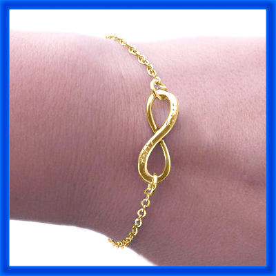 Personalised Classic  Infinity Bracelet/Anklet - 18ct Gold Plated - The Name Jewellery™