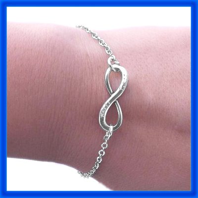 Personalised Classic  Infinity Bracelet/Anklet - Sterling Silver - The Name Jewellery™