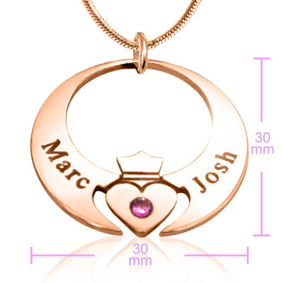 Personalised Queen of My Heart Necklace - 18ct Rose Gold Plated - The Name Jewellery™