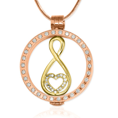 Personalised 18ct Rose Gold Plated Diamonte Necklace with Gold Infinity - The Name Jewellery™