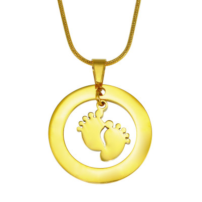 Personalised Cant Be Replaced Necklace - Single Feet 18mm - 18ct Gold Plated - The Name Jewellery™