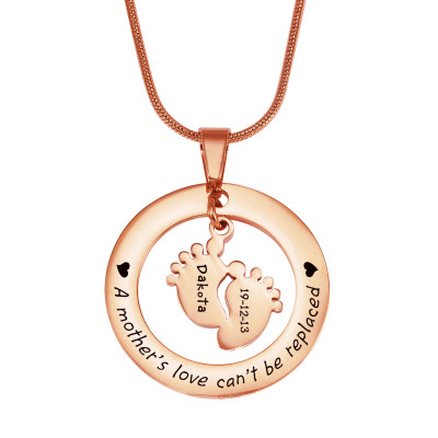 Personalised Cant Be Replaced Necklace - Single Feet 18mm - 18ct Rose Gold - The Name Jewellery™