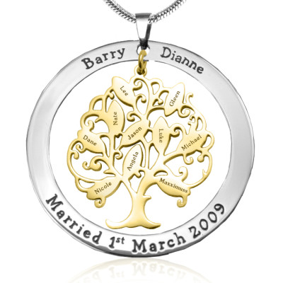 Personalised Tree of My Life Washer 10 - Two Tone - Gold Tree - The Name Jewellery™