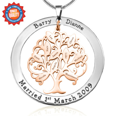 Personalised Tree of My Life Washer 10 - Two Tone - Rose Gold Tree - The Name Jewellery™